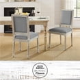 thumbnail image 1 of David Linen Armless Dining Chair with Antique Brushed Wood Finish (Set of 2), Grey, 1 of 1