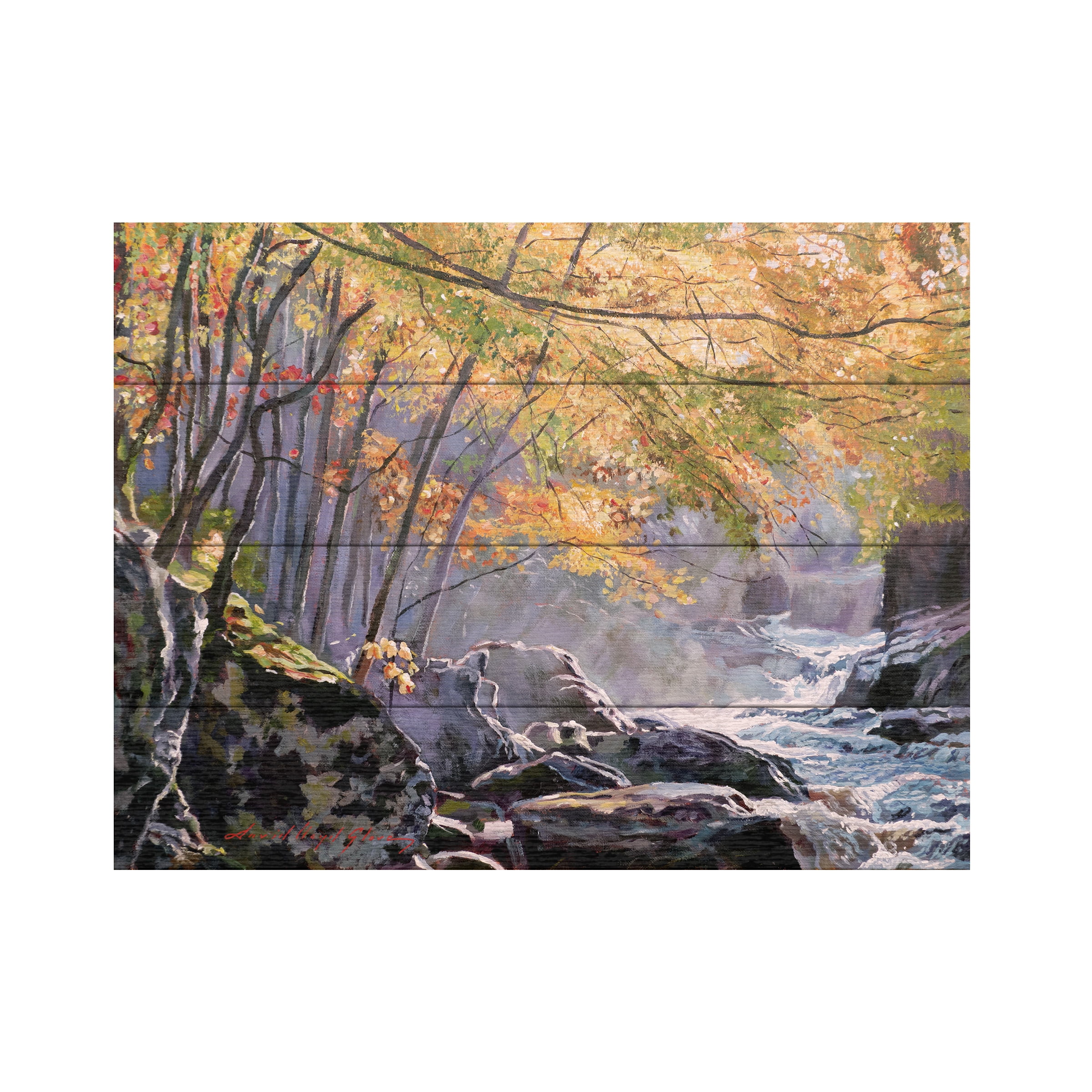 David Lloyd Glover 'Autumn Glen' Wood Slat Art 12x16