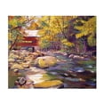 thumbnail image 1 of David Lloyd Glover 'Covered Bridge In Vermont Autumn' Wood Slat Art 18x22, 1 of 5
