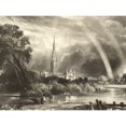 thumbnail image 1 of David Lucas Salisbury Cathedral From Meadows Painting Extra Large XL Wall Art Poster Print, 1 of 3