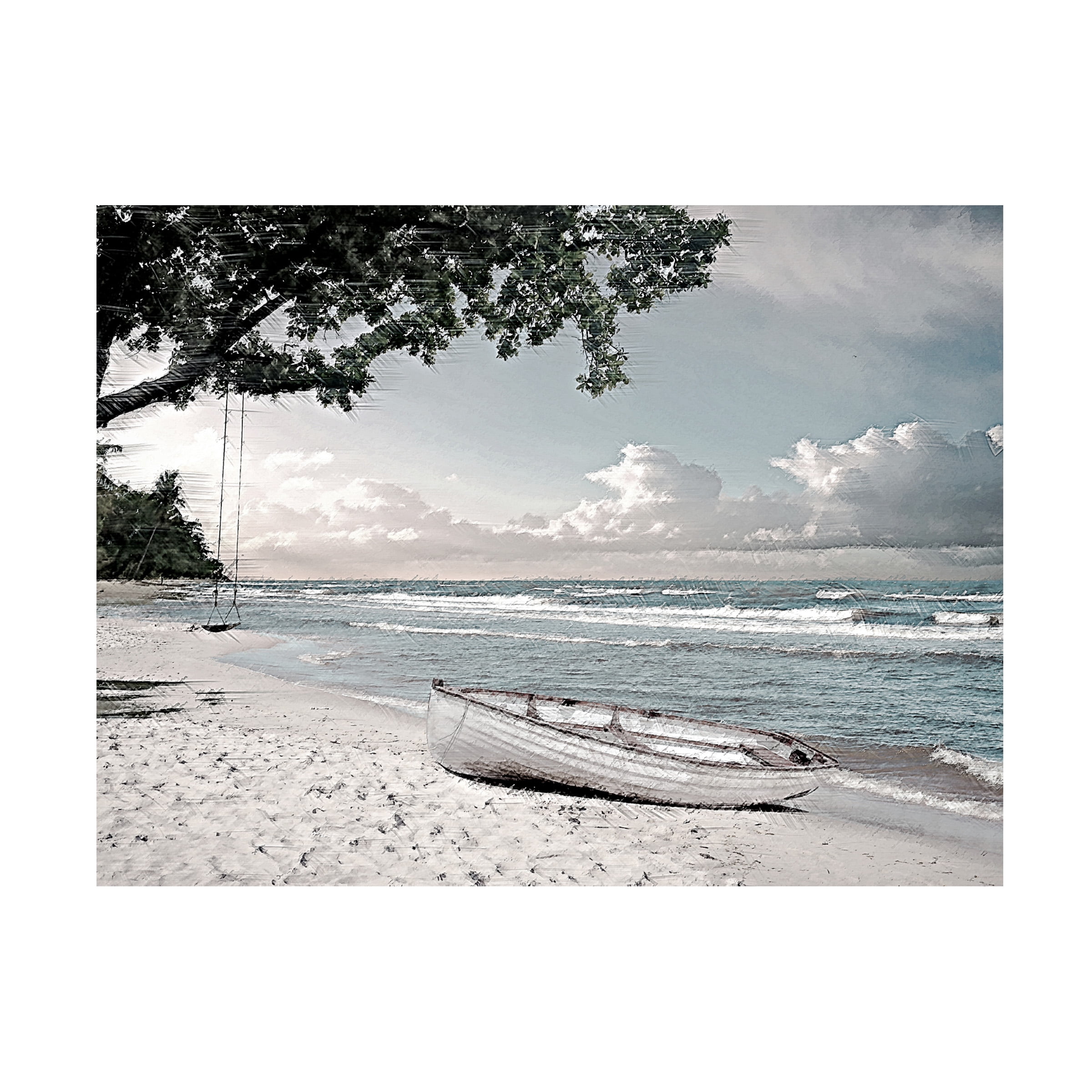 David Manlove 'Tree Swing and a Row Boat B' Canvas Art