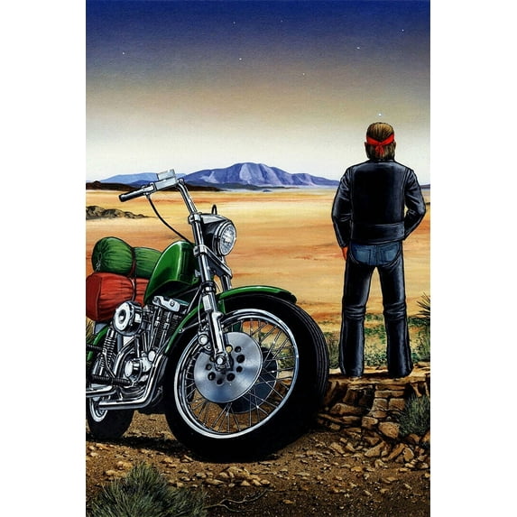 David Mann Ghost Rider Thriller Action Painting Wall Decor - 24x36 Inch Laminated Poster - Stunning Detail and Bold Colors