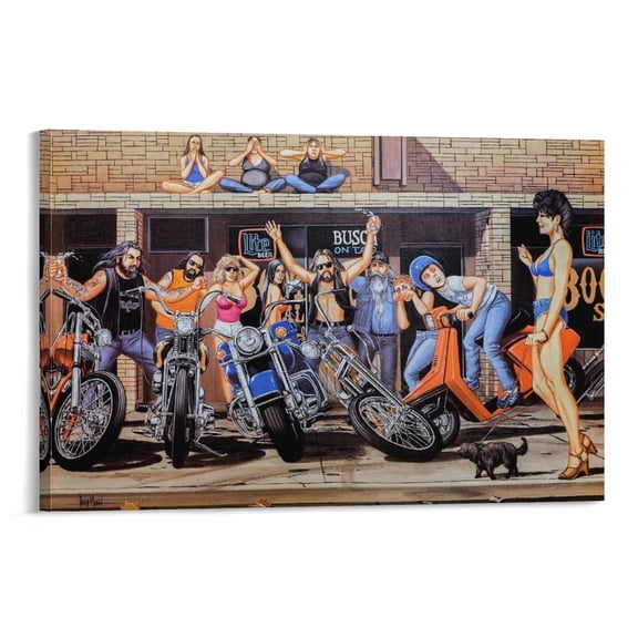 David Mann Motorcycle Art Gnghost Rider Prints Poster (13) Canvas Poster Wall Art Picture Prints Hanging Photo Gift Decor Home Posters Artworks 24x36inch(60x90cm)