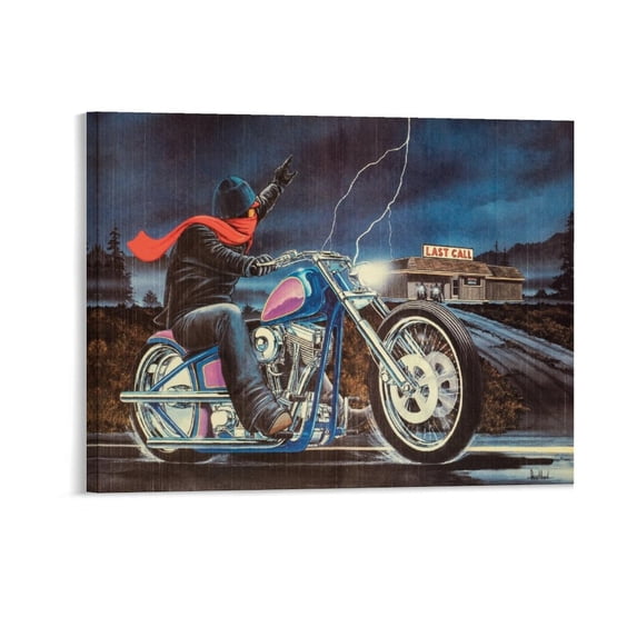 David Mann Motorcycle Art Gnghost Rider Prints Poster (32) Picture Print Canvas Poster Wall Paint Art Posters Decor Modern Home Artworks Gift 08x10inch(20x25cm)