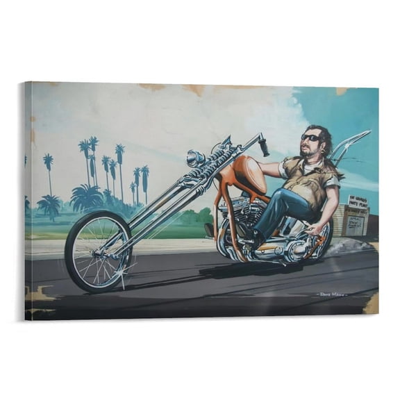 David Mann Motorcycle Art Gnghost Rider Prints Poster (35) Canvas Poster Wall Art Picture Prints Hanging Photo Gift Decor Home Posters Artworks 16x24inch(40x60cm)