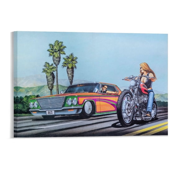 David Mann Motorcycle Art Gnghost Rider Prints Poster (41) Canvas Art Poster and Wall Art Picture Print Modern Family bedroom Decor Posters 11x17inch(28x43cm)