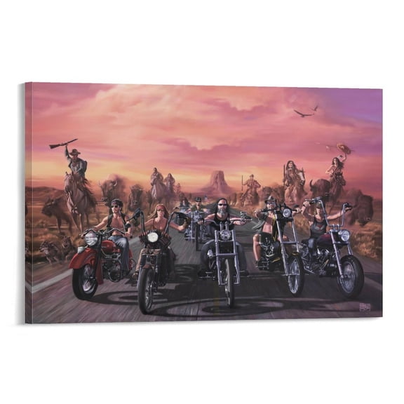 David Mann Motorcycle Art Gnghost Rider Prints Poster (43) Picture Print Canvas Poster Wall Paint Art Posters Decor Modern Home Artworks Gift 24x36inch(60x90cm)
