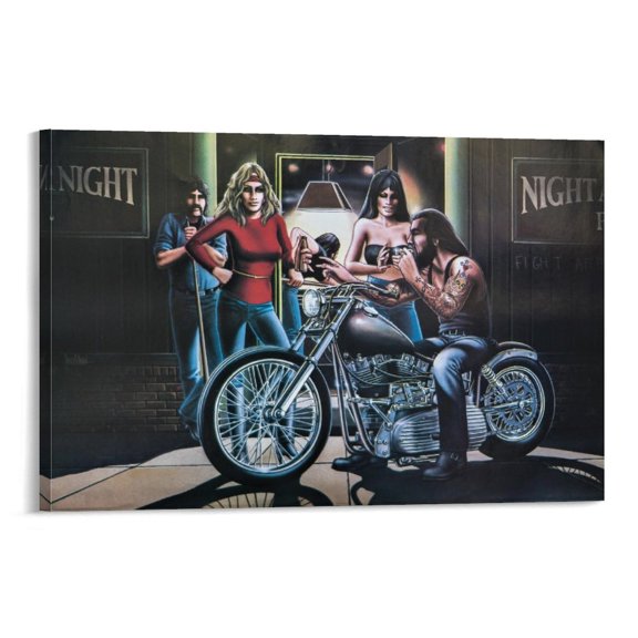 David Mann Motorcycle Art Gnghost Rider Prints Poster (63) Poster Cool Artworks Painting Wall Art Canvas Prints Hanging Picture Home Decor Posters Gift 20x30inch(50x75cm)