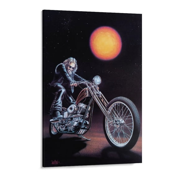 David Mann Motorcycle Art Gnghost Rider Prints Poster (78) Canvas Wall Art Poster Decorative Bedroom Modern Home Print Picture Artworks Posters 11x17inch(28x43cm)