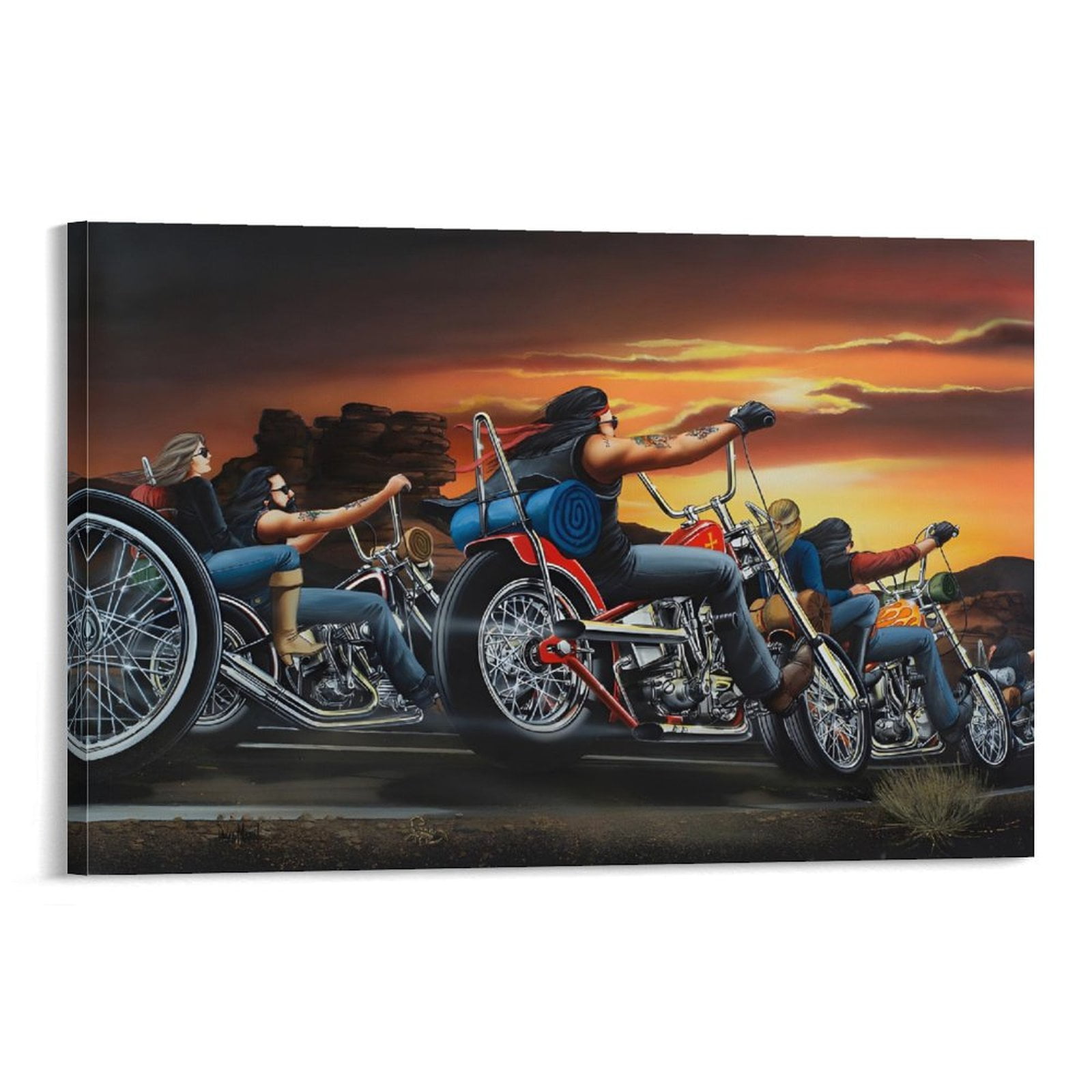 David Mann Posters Motorcycle Rider Family Wall Art Picture Painting ...