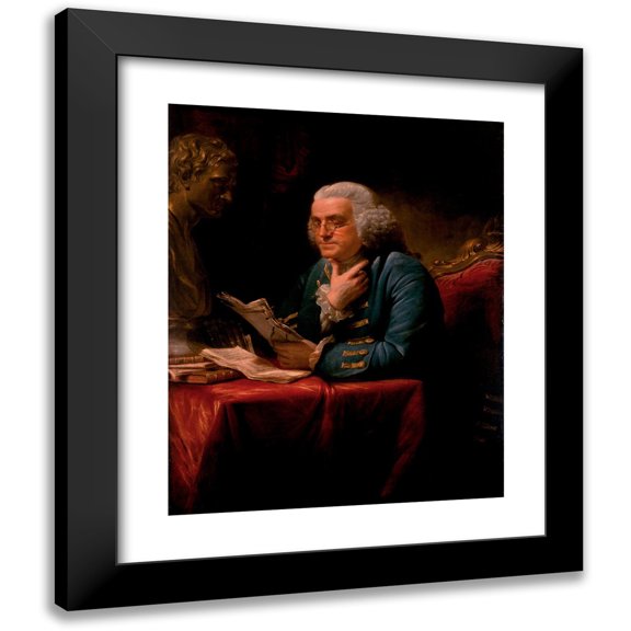 David Martin 12x14 Black Modern Framed Museum Art Print Titled - Benjamin Franklin