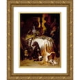 thumbnail image 1 of David Neal 15x18 Gold Ornate Wood Frame and Double Matted Museum Art Print Titled - After the Hunt (1870), 1 of 4