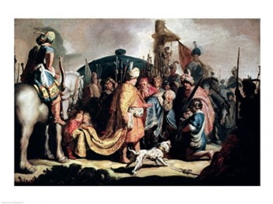 David Offering the Head of Goliath to King Saul Canvas Art - Rembrandt van Rijn (36 x 24)