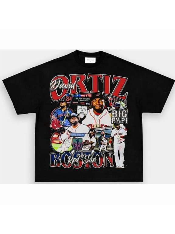 David Ortiz Tee, Big Papi Baseball Fan Shirt,Black Color,Size M