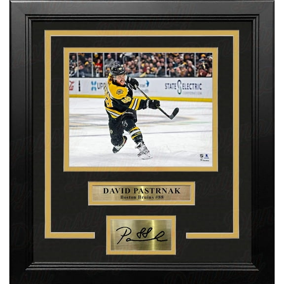 David Pastrnak Boston Bruins Framed 8"x10" Action Photo with Engraved Signature