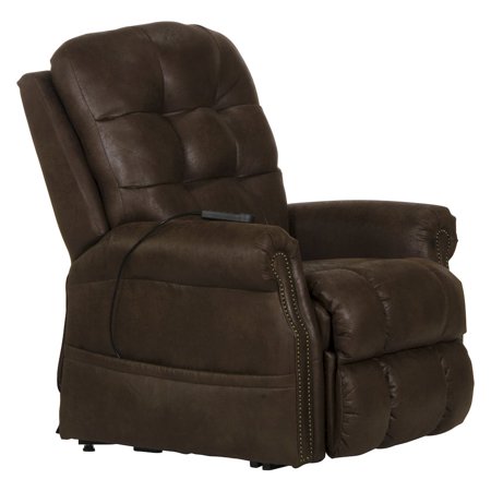 David Power Lift Recliner with Heat and Massage in Chocolate Brown Fabric