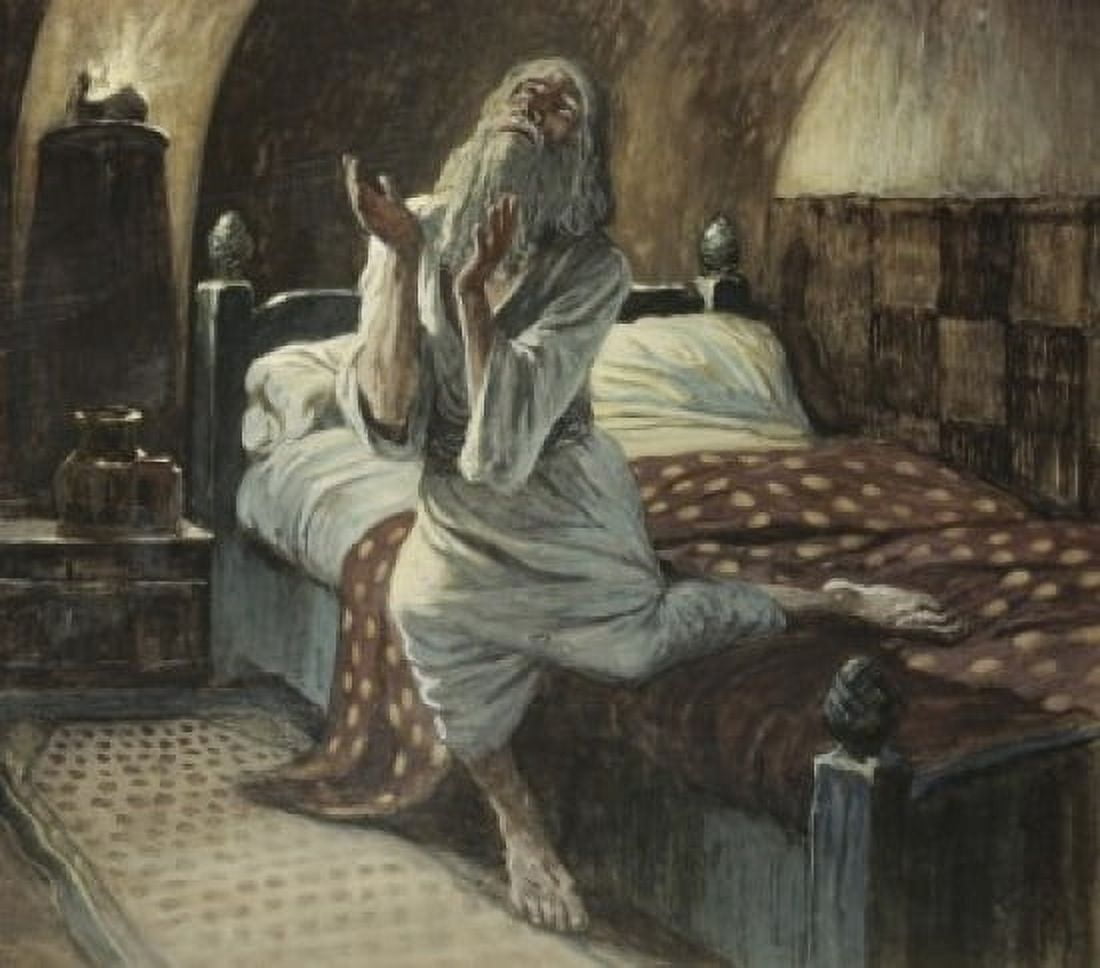 David Praying in the Night James Tissot (1836-1902 French) Jewish Museum New York USA Canvas Art - James Tissot (24 x 36)