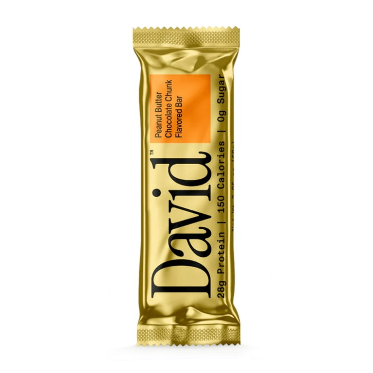 David Protein Gold Peanut Butter Chocolate Chunk Flavored Single Bar