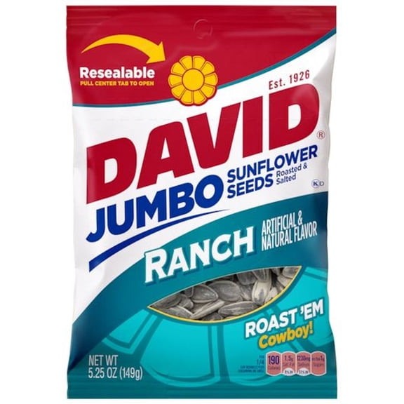 David Ranch In-Shell Sunflower Seeds, 5.25 Ounce -- 12 per Case.