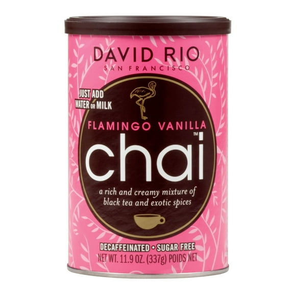 David Rio Flamingo Vanilla Decaf Chai Mix 11.9 oz. Pack of 4