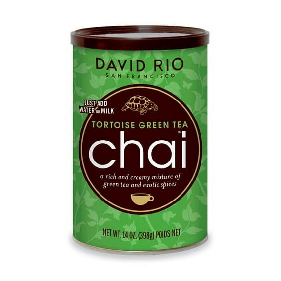 David Rio Tortoise Green Tea Chai, Powdered Tea, 14 Oz