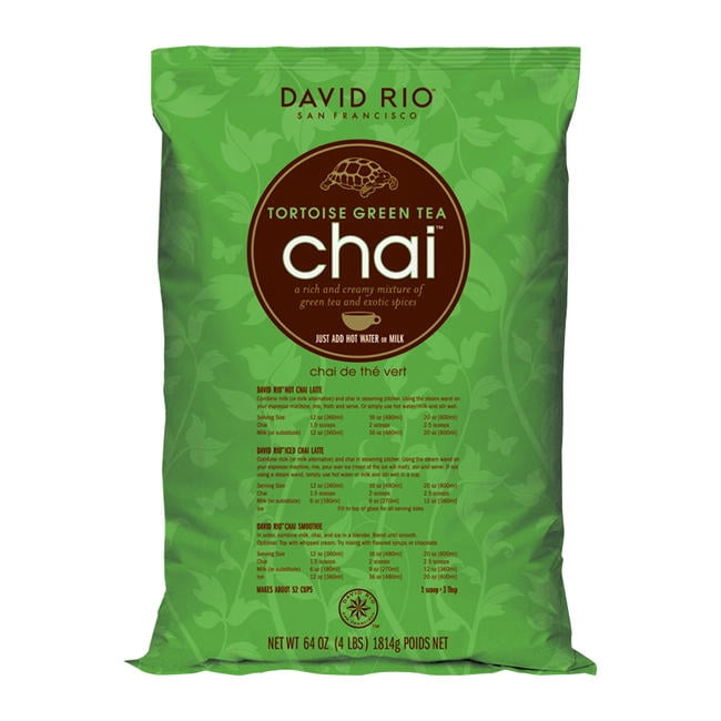 David Rio Tortoise Green Tea Chai Powdered Tea cs 4/4 lb