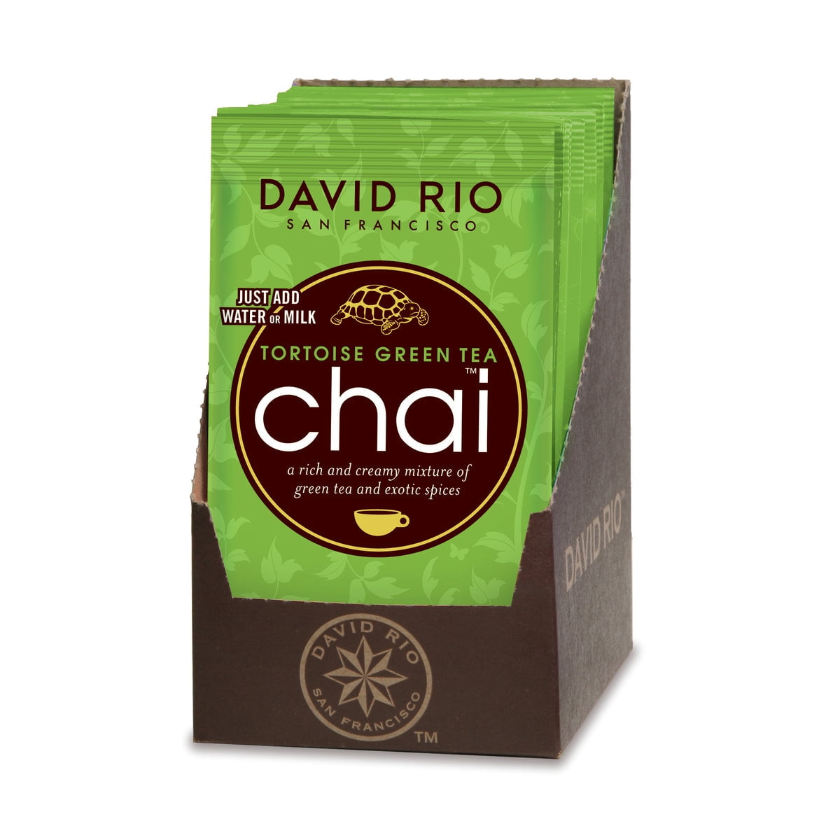 David Rio Tortoise Green Tea Chai Powdered Tea cs 48/28 g
