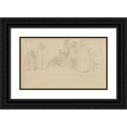 thumbnail image 1 of David Roberts 14x10 Black Ornate Wood Framed Double Matted Museum Art Print Titled: Studies of Figures in a Church, 1 of 5