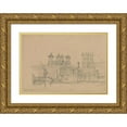 thumbnail image 1 of David Roberts 14x11 Gold Ornate Wood Frame and Double Matted Museum Art Print Titled - Westminster (1860), 1 of 4