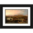 thumbnail image 1 of David Roberts 24x16 Black Ornate Framed Double Matted Museum Art Print Titled: Ruins of the Great Temple at Karnak, Sunset (1845), 1 of 5