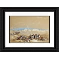 thumbnail image 1 of David Roberts 24x17 Black Ornate Framed Double Matted Museum Art Print Titled: Suez (1840), 1 of 5