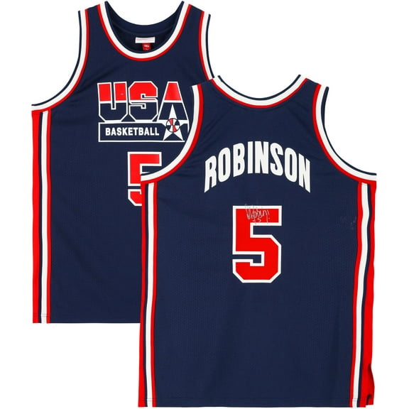 David Robinson San Antonio Spurs Autographed Navy Mitchell & Ness 1992 USA Authentic Jersey - Fanatics Authentic Certified