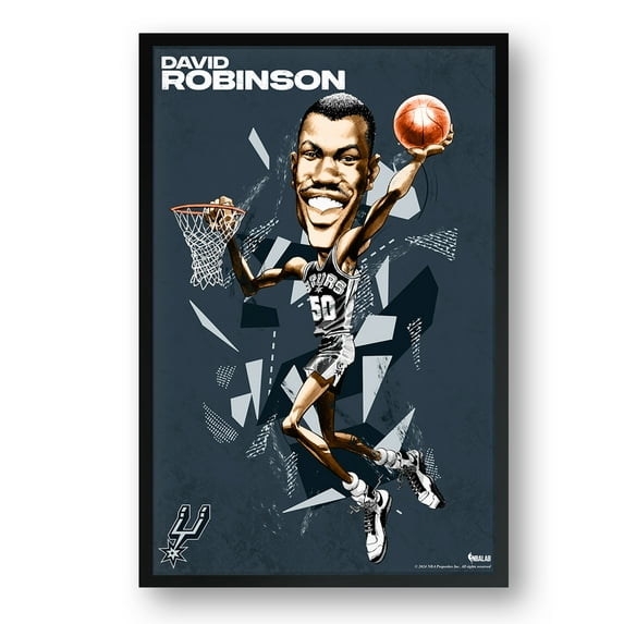 David Robinson San Antonio Spurs Framed 27" x 39" Player Caricature Art