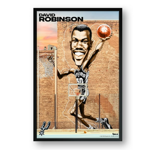 David Robinson San Antonio Spurs Framed 27" x 39" Player Caricature Art