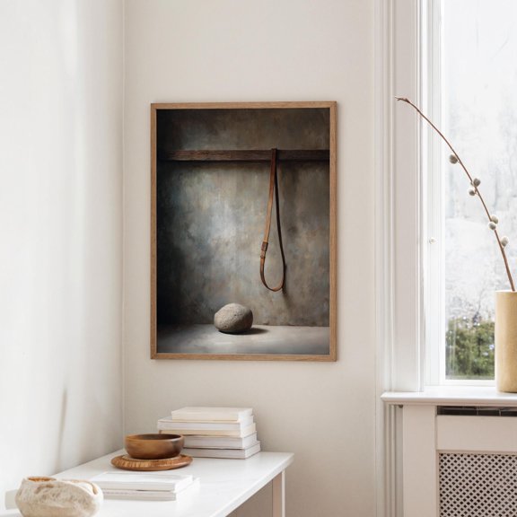 David'S Sling And Stone Poster Still Life In Soft Biblical Light , Poster Print Only