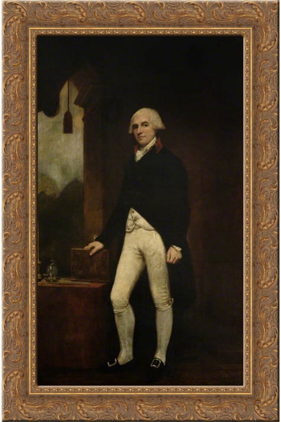 David Scott, MP, of Dunninald 24x16 Gold Ornate Wood Framed Canvas Art by George Romney