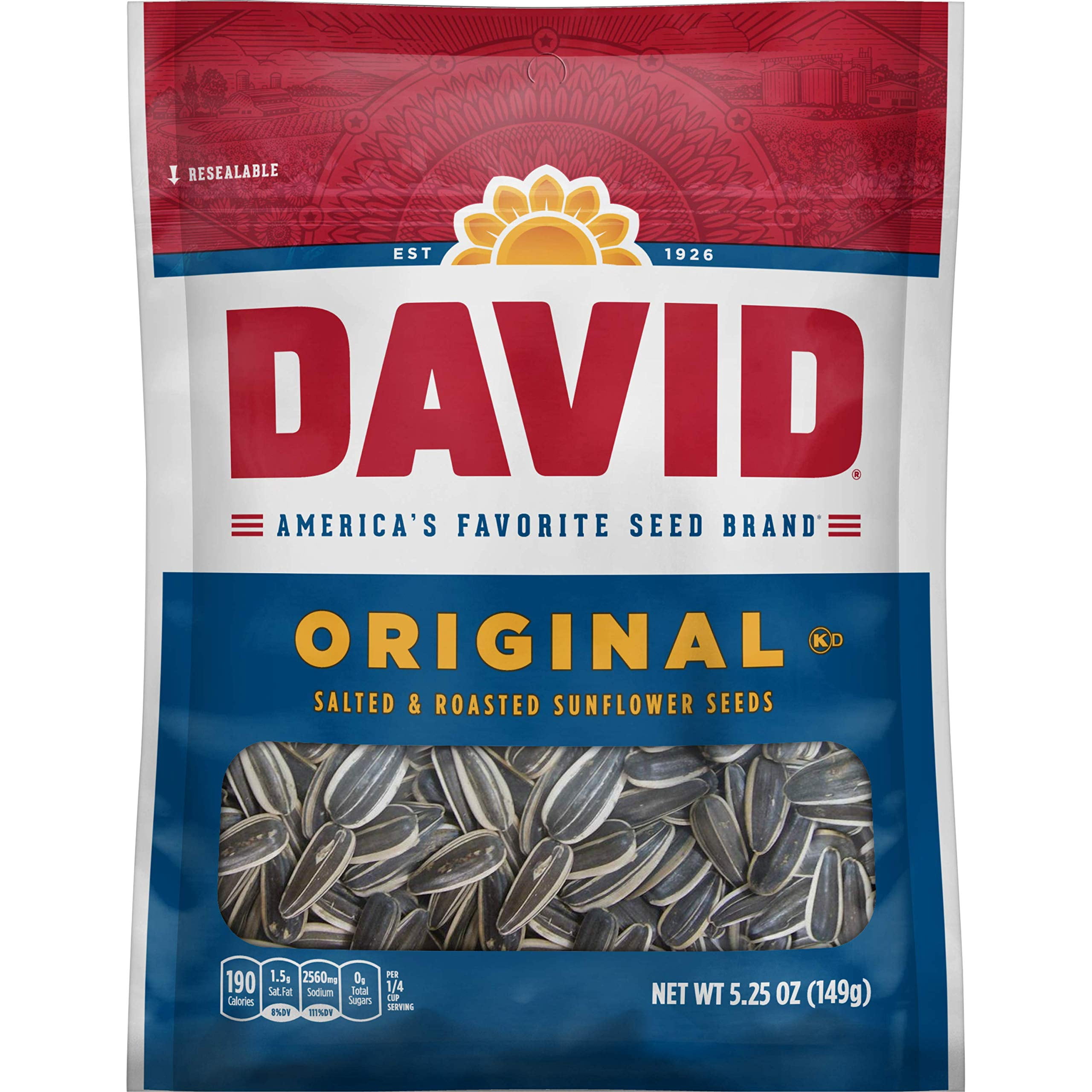 (Pack Of 12) David Sunflower Seeds Original 5.25 Oz