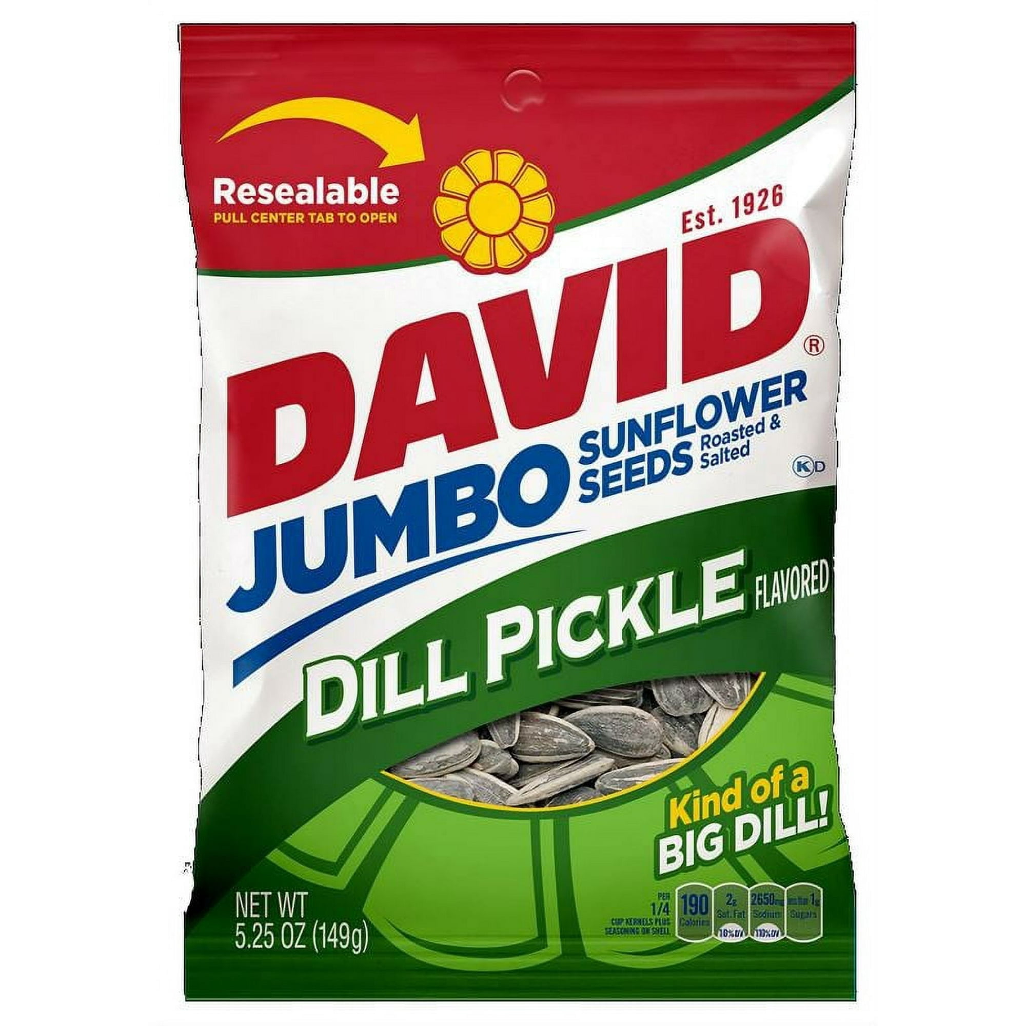 David Jumbo Dill Pickle Sunflower Seeds, 5.25 Ounce
