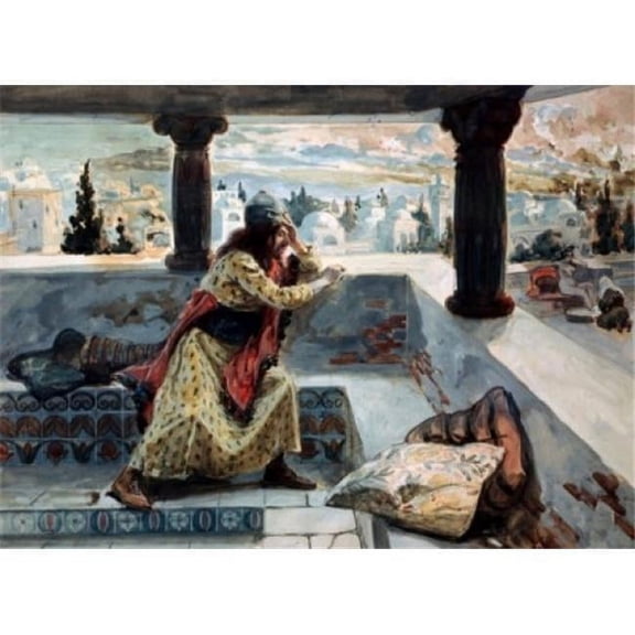 David Sees Bath- Sheba Bathing James Tissot 1836-1902 French Jewish Museum New York USA Poster Print - 18 x 24 in.