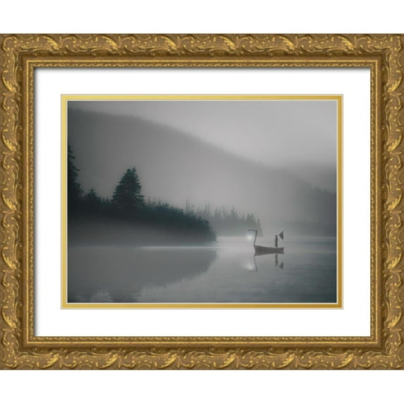 David Senechal Photographie 32x25 Gold Ornate Wood Framed with Double Matting Museum Art Print Titled - The Pilgrim Mists