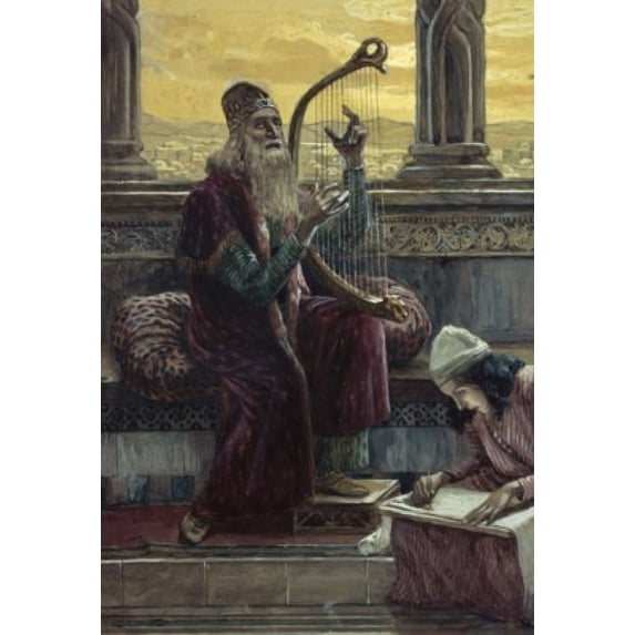 David Singing , James Tissot (1836-1902 French) , Jewish Museum, New York, USA Poster Print (18 x 24)