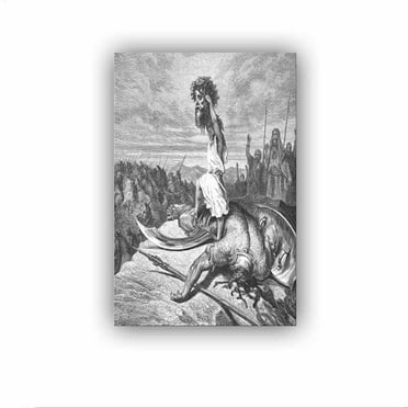 David Slays Goliath by Gustave Dore Poster Canvas Print Wall Art Bedroom Room Aesthetics Decoration