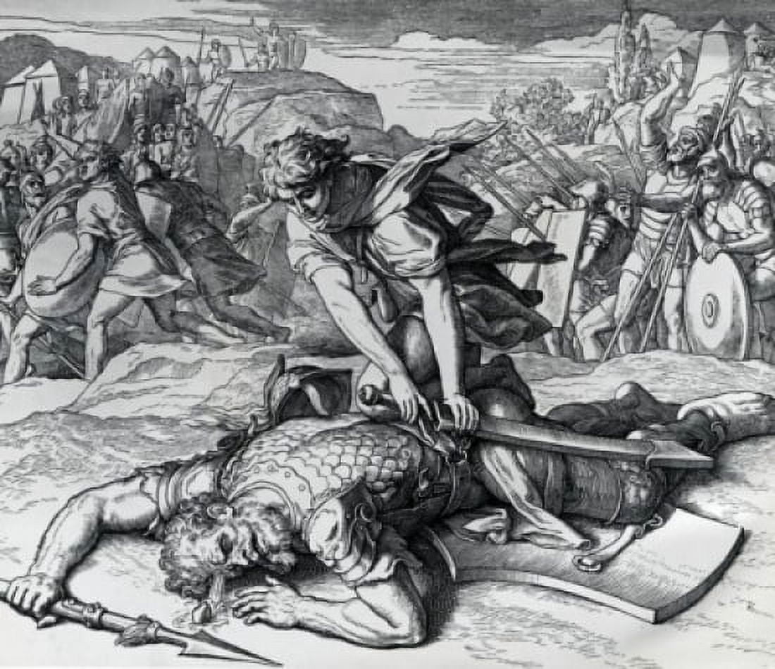David Slays Goliath by Julius Schnorr von Carolsfeld (1794-187) Canvas Art - Julius Schnorr von Carolsfeld (18 x 24)