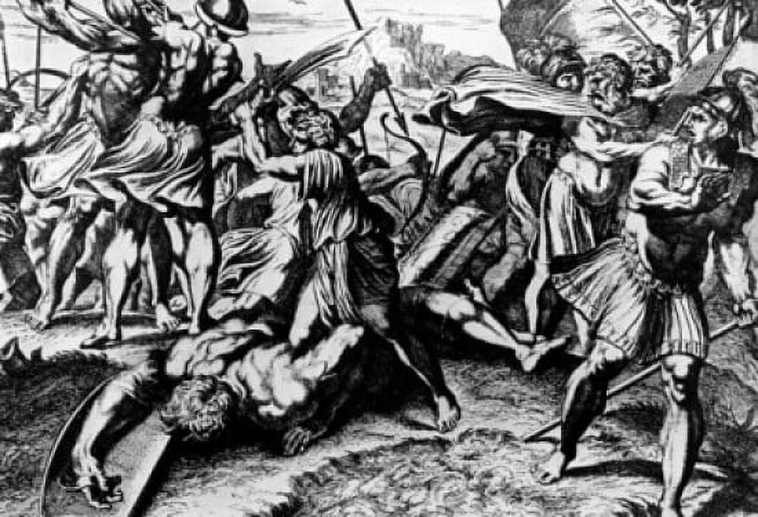 David Slays Goliath by Raphael Raffaello Sanzio print 1483-1520 Canvas Art - Raphael Raffaello Sanzio (24 x 36)