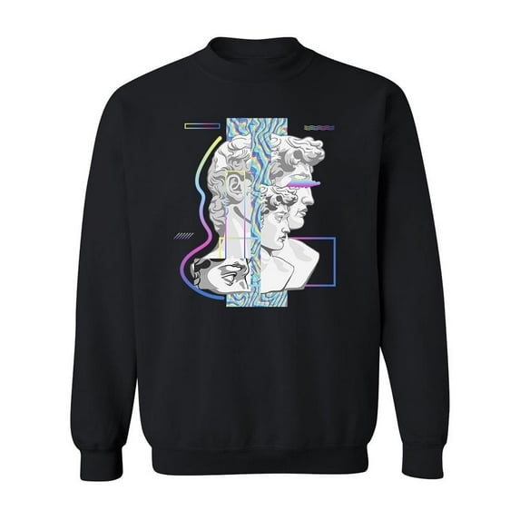 David Statue Glitched Sweatshirt Men -Image by Shutterstock, Male Medium