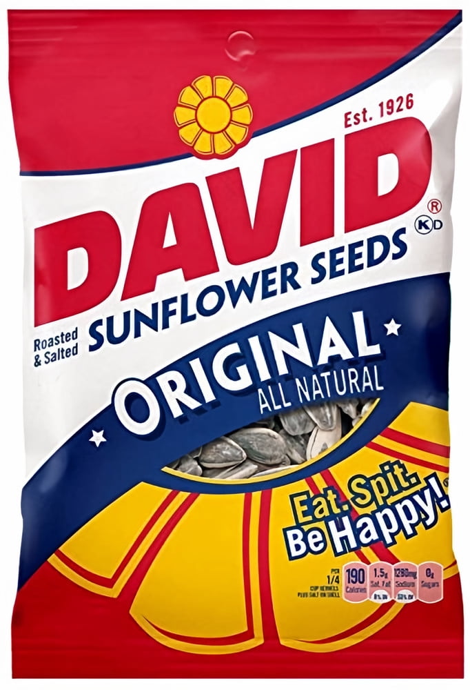 David Sunflower Kernels Roasted and Salted 3.75 oz (Pack of 36)