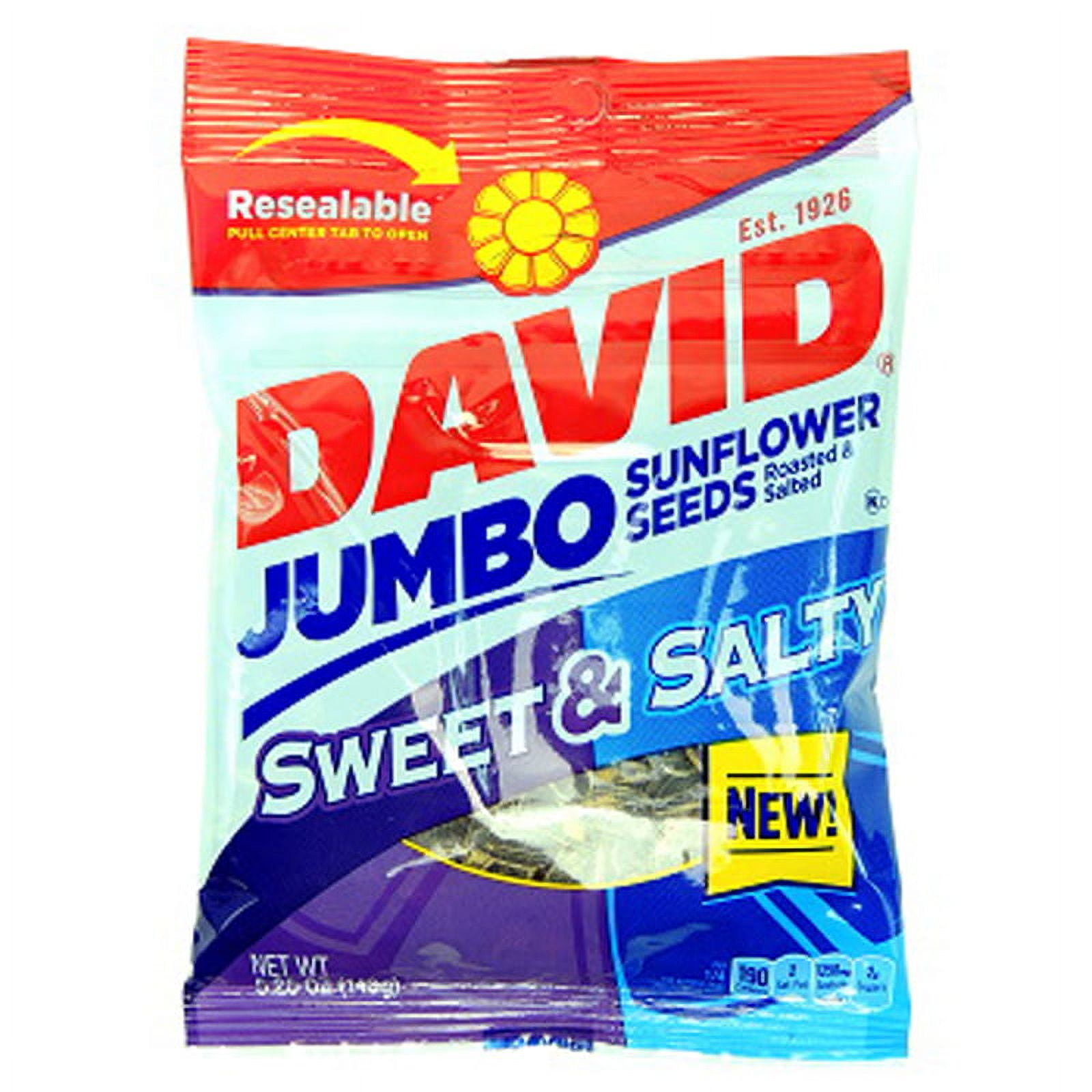 David, Sunflower Seeds Jumbo Sweet & Salty , Count 12 (5.25 Oz 