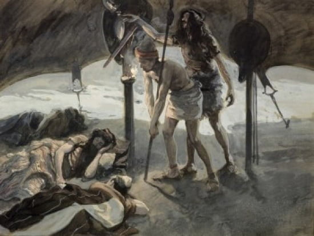 David Takes Sauls Spear and Water Bottle James Tissot  (1836-1902 French) Jewish Museum New York USA Canvas Art - James Tissot (24 x 36)