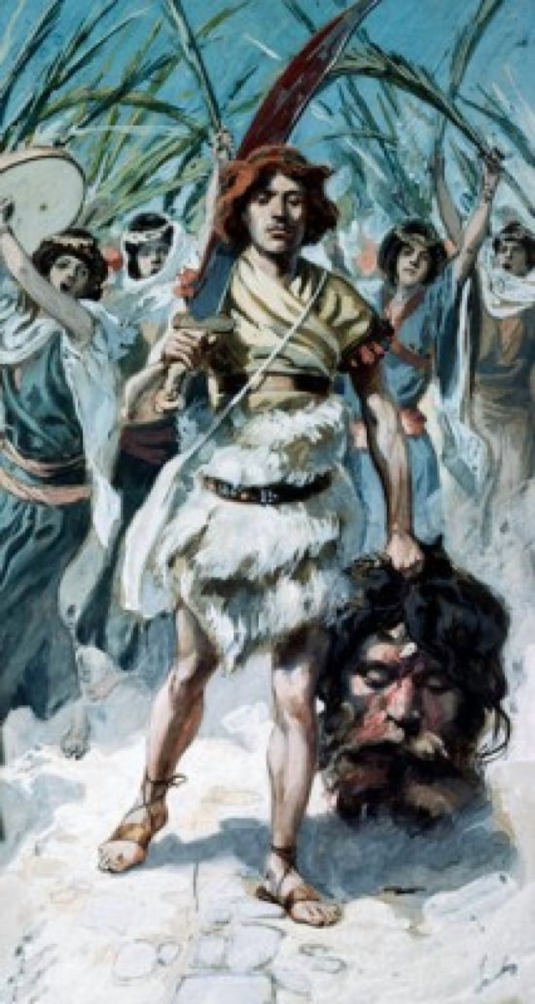 David Takes the Head of Goliath to Jerusalem James Tissot (1836-1902French) Jewish Museum New York Canvas Art - James Tissot (18 x 24)