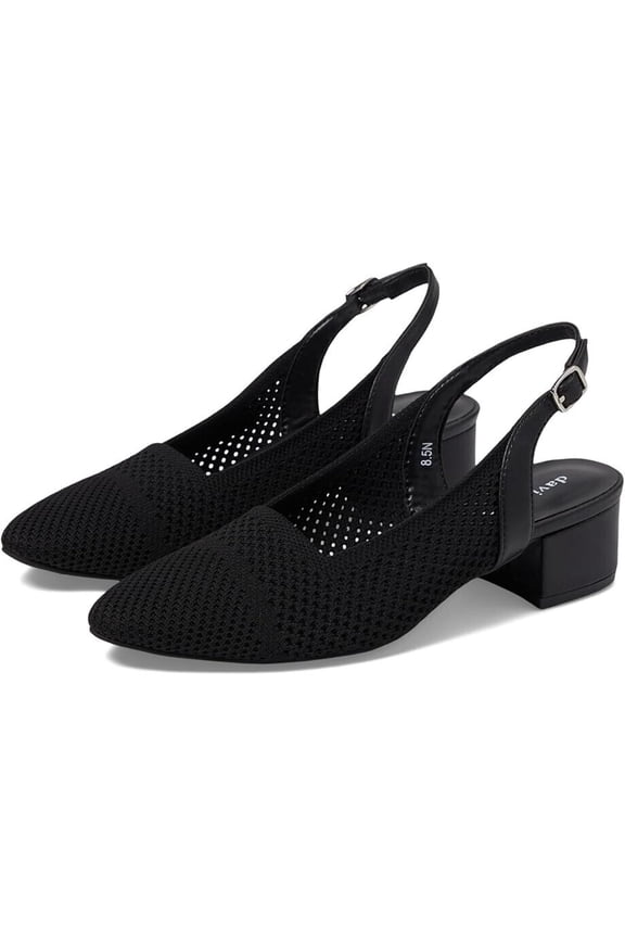 David Tate Women's Glenna Stretched Fabric Slingback Pump Sandals - Black